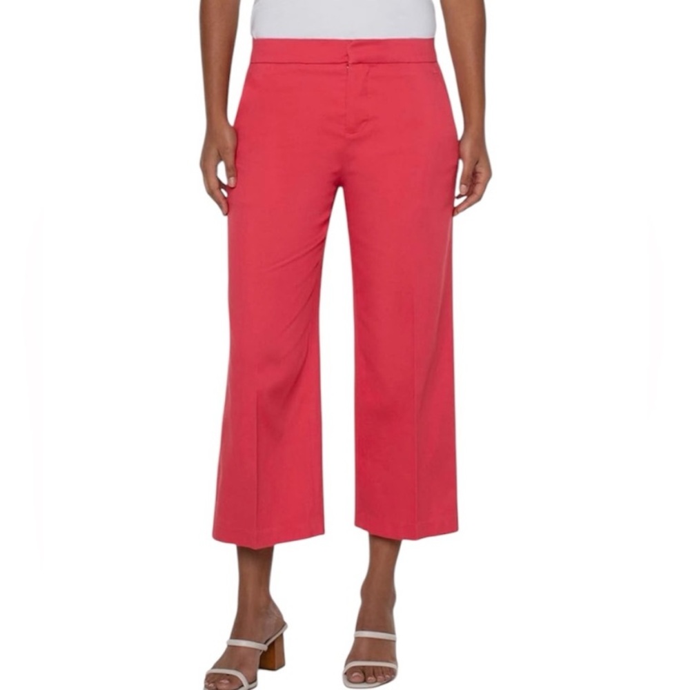 Liverpool  Cropped Wide Leg Trouser in watermelon 12/31